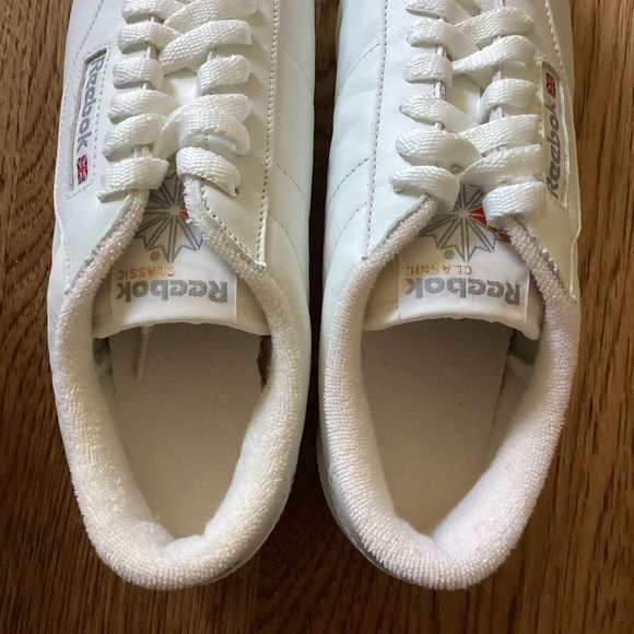 NEW VTG Y2K 1999 REEBOX PRINCESS WHITE LEATHER TENNIS SHOES TERRY LINING 7.5 - Picture 5 of 8